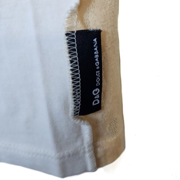 DOLCE & GABBANA Short Sleeve Graphic Tee with Lace Back - Picture 3 of 6